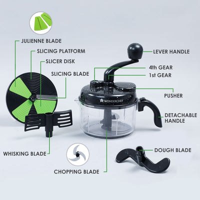 Wonderchef Turbo Chopper with Dough Kneader Attachment