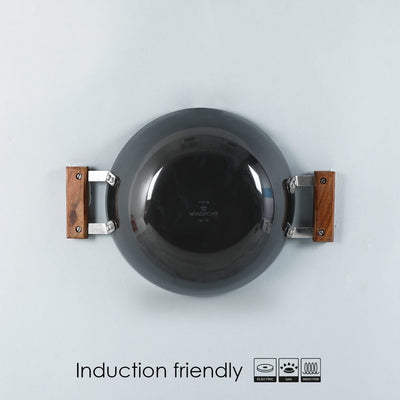 Wonderchef Ebony Hard Anodized Wok with Lid - 24cm 2.7L