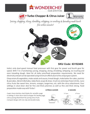 Wonderchef Appliances Wonderchef Turbo Chopper And Citrus Juicer